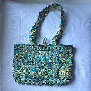 Vera Bradley Green and Yellow Quilted Tote